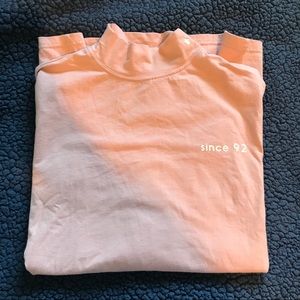 Dutch bros pink turtle neck long sleeve